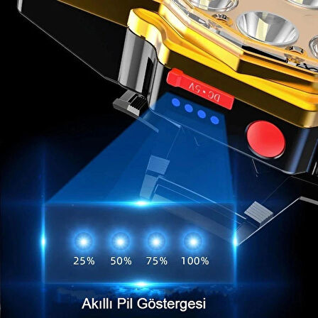 Şarjlı 12 LED Kamp Kafa Lambası Su Geçirmez Güçlü Aydınlatma USB Hızlı Şarj Uzun Pil Ömrü