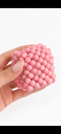Boncuklu airpods kılıfı açık pembe