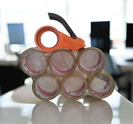  Koli Bantlama Makinesi + 6 Koli Bandı TURUNCU RENK