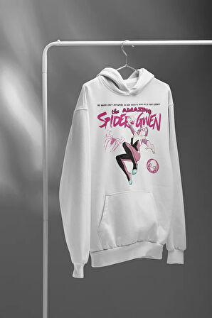The Amazing Spider-Gwen Baskılı Unisex Oversize Hoodie