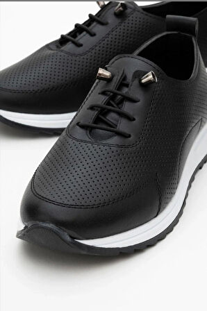 Günlük Esnek Spor Delikli Rahat Lastik Bağcıklı Memory Tabanlı Yürüyüş Spor Ayakkabısı