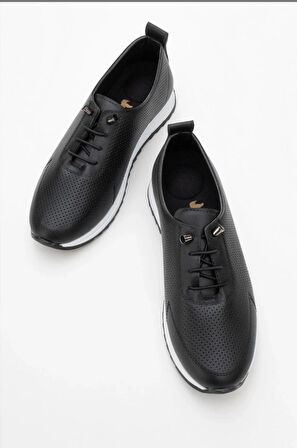 Günlük Esnek Spor Delikli Rahat Lastik Bağcıklı Memory Tabanlı Yürüyüş Spor Ayakkabısı