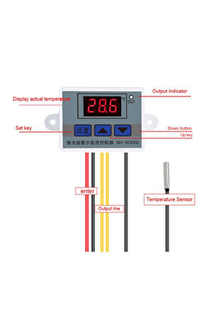 W3002-220V 10A Dijital Termostat Kuluçka Makinalarına Uygun Hassas