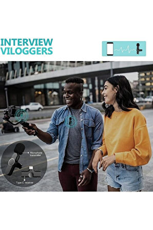 Girişli Uyumlu Ikili Kablosuz Yaka Mikrofonu Youtube Tiktok Vlog