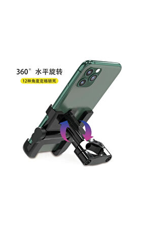 Alüminyum Gövdeli Metal Gidon Bağlantılı Motosiklet Telefon Tutucu 7 İnç Xl