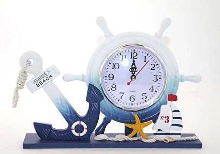 Ahşap Marin Dümenli Saat Alk2454