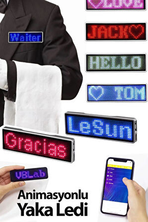 Kayan Led Yaka Rozeti Kontrollü Dijital Etiket 9×3Cm