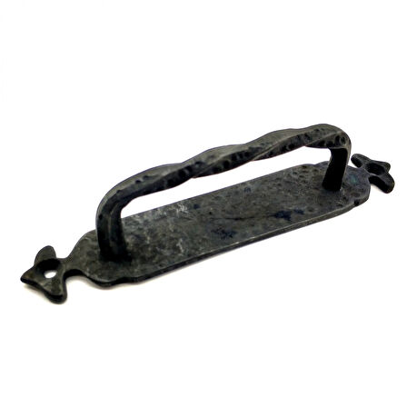 Antika Tarz Dekoratif Pirinç Burgulu Çekme Kol - 205X33 Mm, Oksit