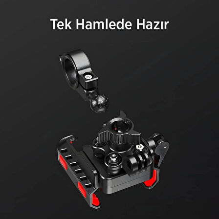 Gidon Bağlantılı 360° Derece Ayarlanabilir 3.5”-7.2” Uyumlu Motosiklet Bisiklet Telefon Tutucu