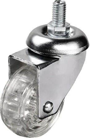 302 - 50X20 Mm Şeffaf Makaralı Vidalı Teker