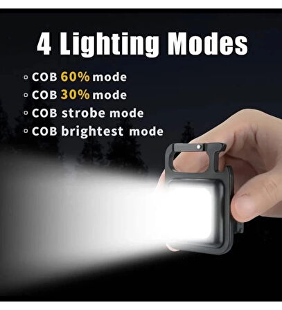 F.20A Mıknatıslı Kamp Feneri El Feneri 800 Lümen 30 Cob