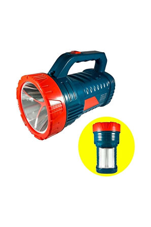 Silver Projektör 15W Led Şarjlı El Feneri Ve X2 Tüp 26Smd Led Çift Yönlü