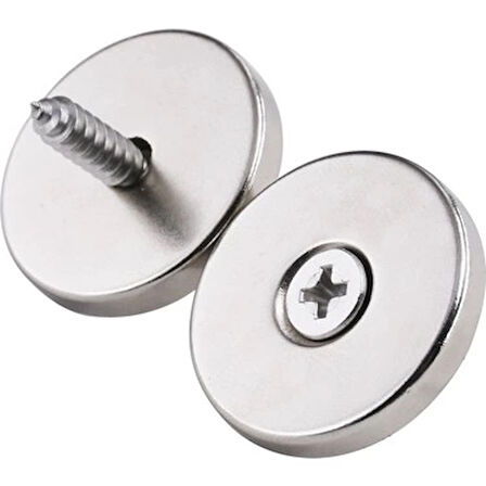 10 Adet 25X10/5X5,5 Mm Neodyum Mıknatıs Havşa Delikli Magnet Vida Atılabilir N35 Nikel Paslanmaz