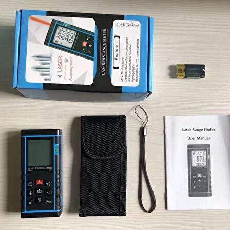 Profesyonel 40 Metre Dijital Lazer Metre Ölçer Lcd Ekran, Su Terazili, Alan Hacim, Pisagor Hesaplama