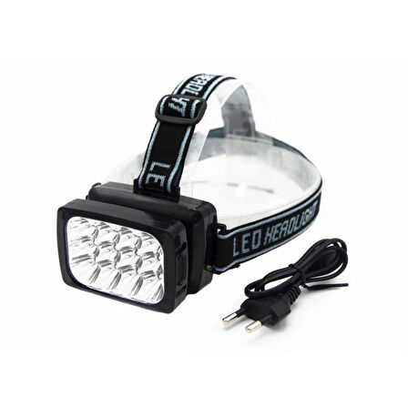 12 Ledli Güçlü Şarjlı Kafa Lambası -064