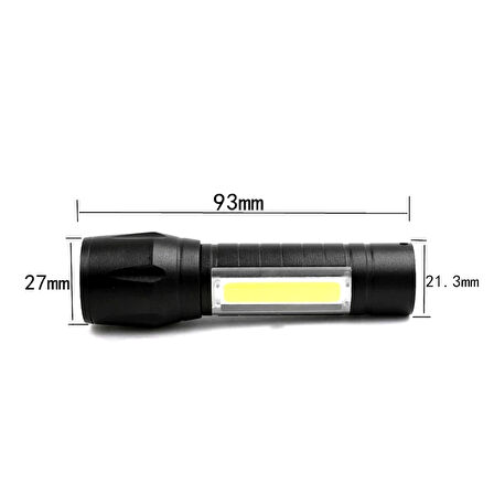 Mini Çok Güçlü Şarjlı El Feneri (Xpe-Cob Led ) Wt-030