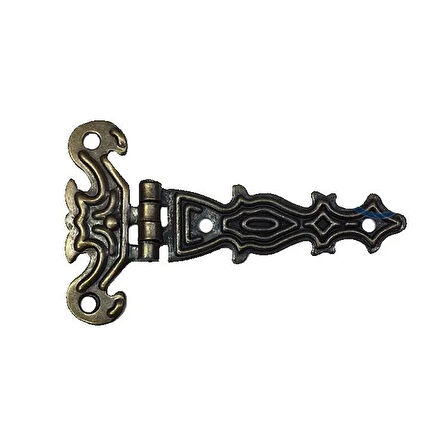 Dekoratif, Sac Tek Kuyruklu Menteşe - 40X68 Mm, Küçük, Antik, 100 Adet