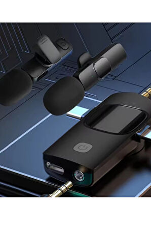 Yüksek Kalite Profesyonel 3 In 1 Kablosuz Taşınabilir Yaka Mikrofonu Youtube Tiktok