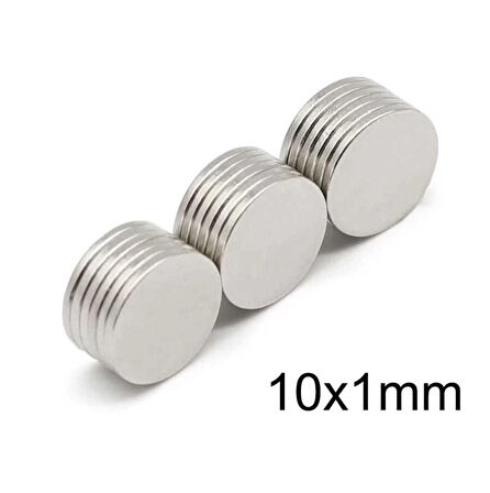 50 Adet 10X1Mm Yuvarlak Neodyum Mıknatıs Güçlü Dayanıklı Magnet Nikel Kaplama