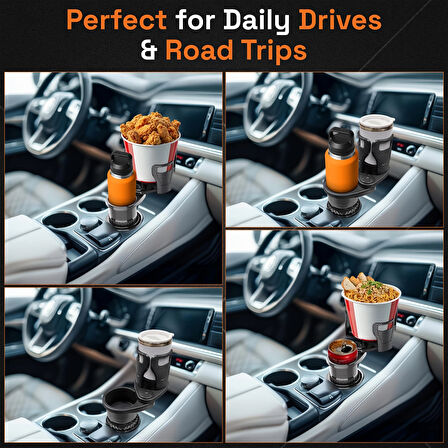 2’Si 1 Arada Ayarlanabilir Araç Bardak Tutucu, Genişleyebilir Üst Kısım 3”-6.2”, Şişe Adaptörü, Arab