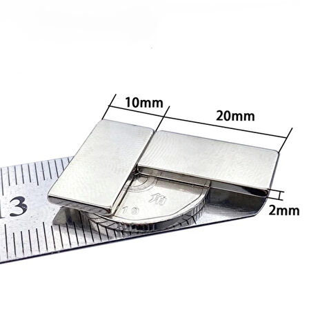 5 Adet 20X10X2 Mm Neodyum Mıknatıs Köşeli Magnet N35 Nikel Kaplama Güçlü Kaliteli Dayanıklı