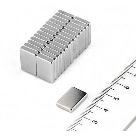 5 Adet 15X10X1.5 Mm Köşeli Neodyum Mıknatıs N35 Magnet Dayanıklı Nikel Kaplama