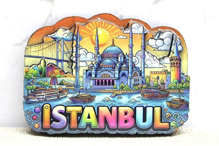 Ahşap İstanbul Temalı Magnet Alk4366