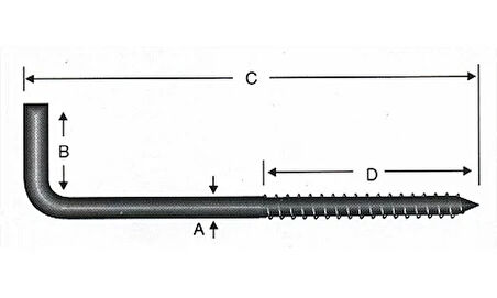 Vidalı Korniş Çivi No:3 - 3,5X30 - 20 Adet