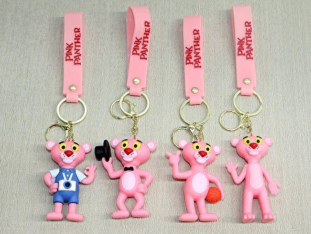 Pembe Panter Silikon Anahtarlık Alk4271