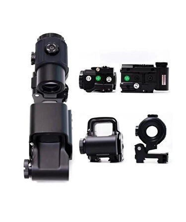 558-G43 Xps2 Hedef İşaretleyici Red Dot - Holografik Nişangâh, 5X Büyütmeli Set-Siyah