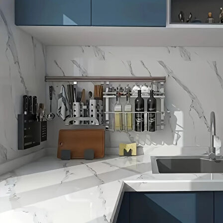 Mermer Desenli Mutfak Duvar Kağıdı Sticker - 5M X 60Cm: Su Ve Yağa Dayanıklı, Yüksek Sıcaklık Esnekl