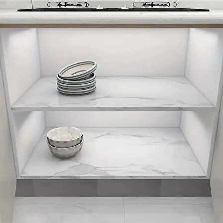 Mermer Desenli Mutfak Duvar Kağıdı Sticker - 5M X 60Cm: Su Ve Yağa Dayanıklı, Yüksek Sıcaklık Esnekl