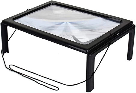 -Yaşlılar İçin A4 Boyutu Masa Tipi Işıklı Okuma Büyüteç Th-275205B