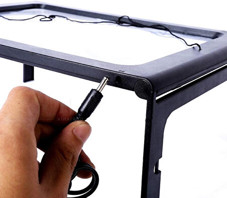 -Yaşlılar İçin A4 Boyutu Masa Tipi Işıklı Okuma Büyüteç Th-275205B