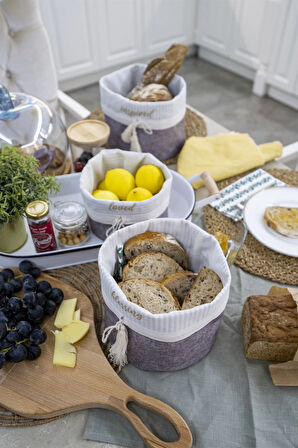 Yuvarlak Katlanabilir Çok Amaçlı Saklama Organizer Kutu Keçe Sepet (Maxi) - 03396