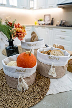 Yuvarlak Katlanabilir Çok Amaçlı Saklama Organizer Kutu Keçe Sepet (Maxi) - 03396