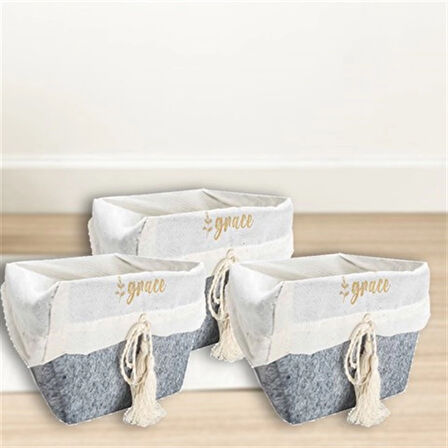 Çok Amaçlı Saklama Organizer Kutu Kare Keçe Sepet (Maxi) - 03426