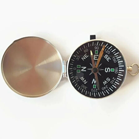 -Mini Taşınabilir Kapaklı Cep Saati Model Alüminyum İğne Kılıtlı Pusula G45-1