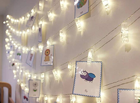 10'Lu Led Işıklı Fotoğraf Mandalları