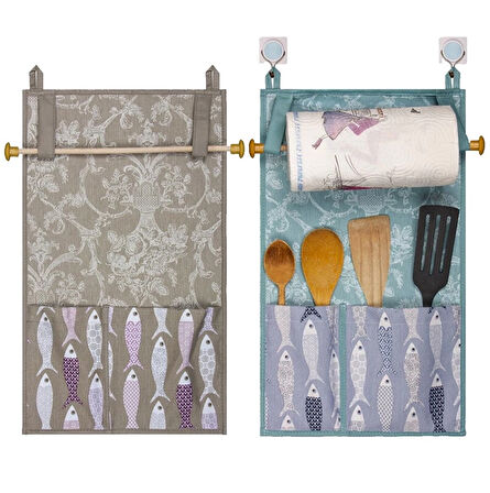 Çok Amaçlı Ahşap Kulplu Mutfak Peçete Askılığı Ve Kaşıklık
