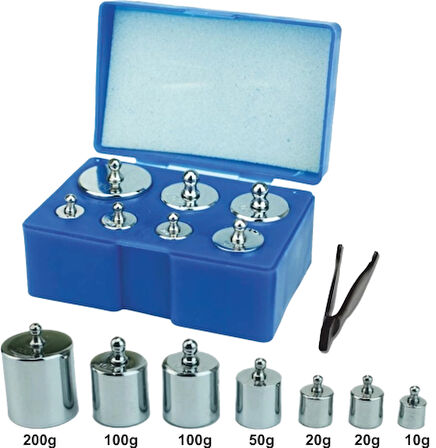 Diamond Terazi 8 Parça Ağırlık Paslanmaz Krom Gram Seti (300Gr-200Gr-100Gr-50Gr-20Gr-10Gr)