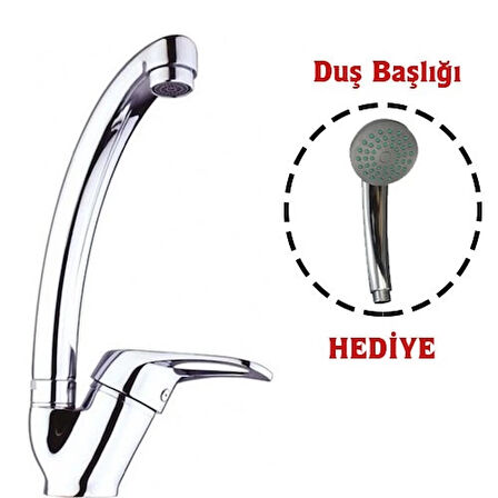 Mix Kuğu Mutfak Evye Batarya + Duş Başlığı Hediyeli