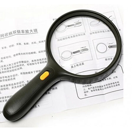 -3Led Işıklı,1.8X-5X 138Mm Lenslı Büyüteç