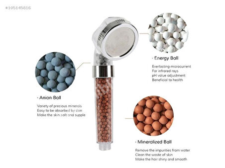 Led Işıklı Banyo Duş Başlığı Su Tasarruflu Duş Fıskiyesi -Pil Veya Elektrik Gerekmez.