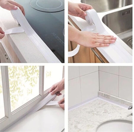 Pratik Beyaz Su Sızdırmaz Lavabo Kenar Bandı (3.2M)