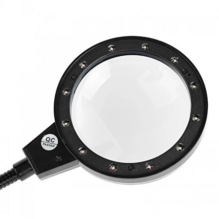 -12 Led Clipslı Işıklı Büyüteç,Işıklı Masa Lambası Çalışma Lambası