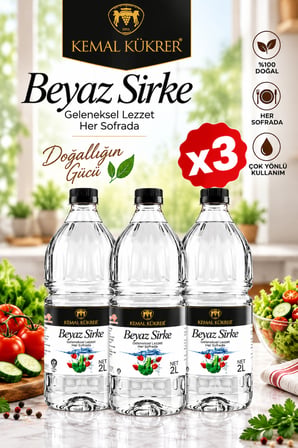 Kemal Kükrer Beyaz Sirke 2 Lt x 3 Adet