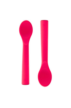 BABYCHEFS %100 PREMIUM SİLİKON 2'Lİ KAŞIK SETİ PEMBE