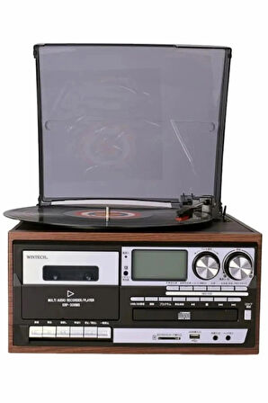 KN-110 Vintage Plak CD Kaset USB Bluetooth TF AUX Özelikli Pikap
