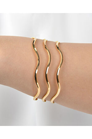 9 (GRAM) Yatırımlık İşçiliksiz Dalgalı Ajda Bilezik 22 Ayar Altın